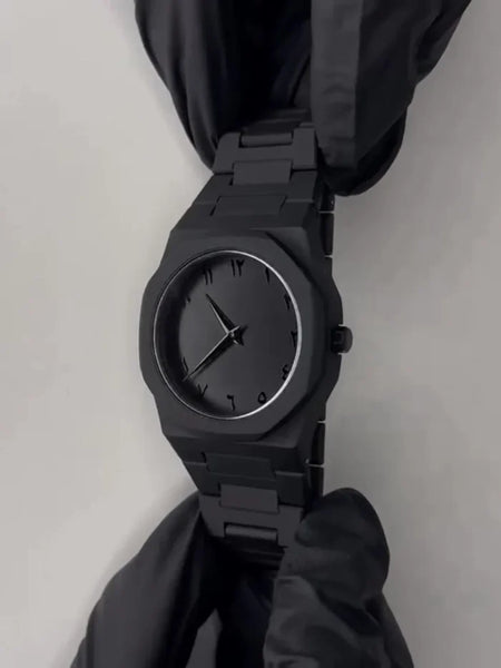 Arabic Aura Watch – Men’s Black Quartz Timepiece with Arabic Numerals
