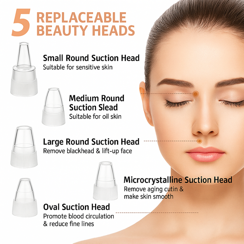 3-in-1 Electric Blackhead Remover with LED Display & Suction Levels