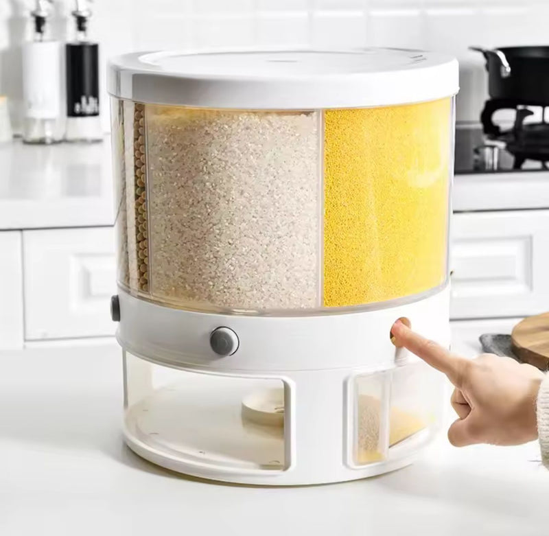 "360° Rotating Multi-Grid Dry Food Storage Dispenser"